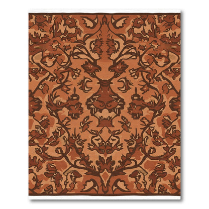 Earthy Tones Symmetrical Floral Vines Rug