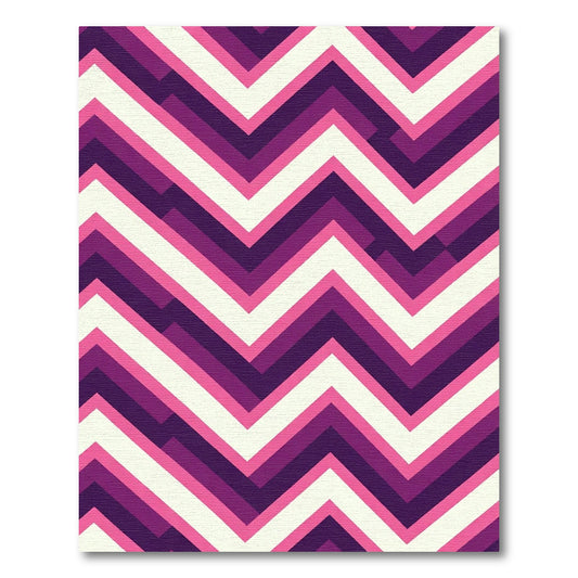 Bold Magenta Chevron Stripes Rug