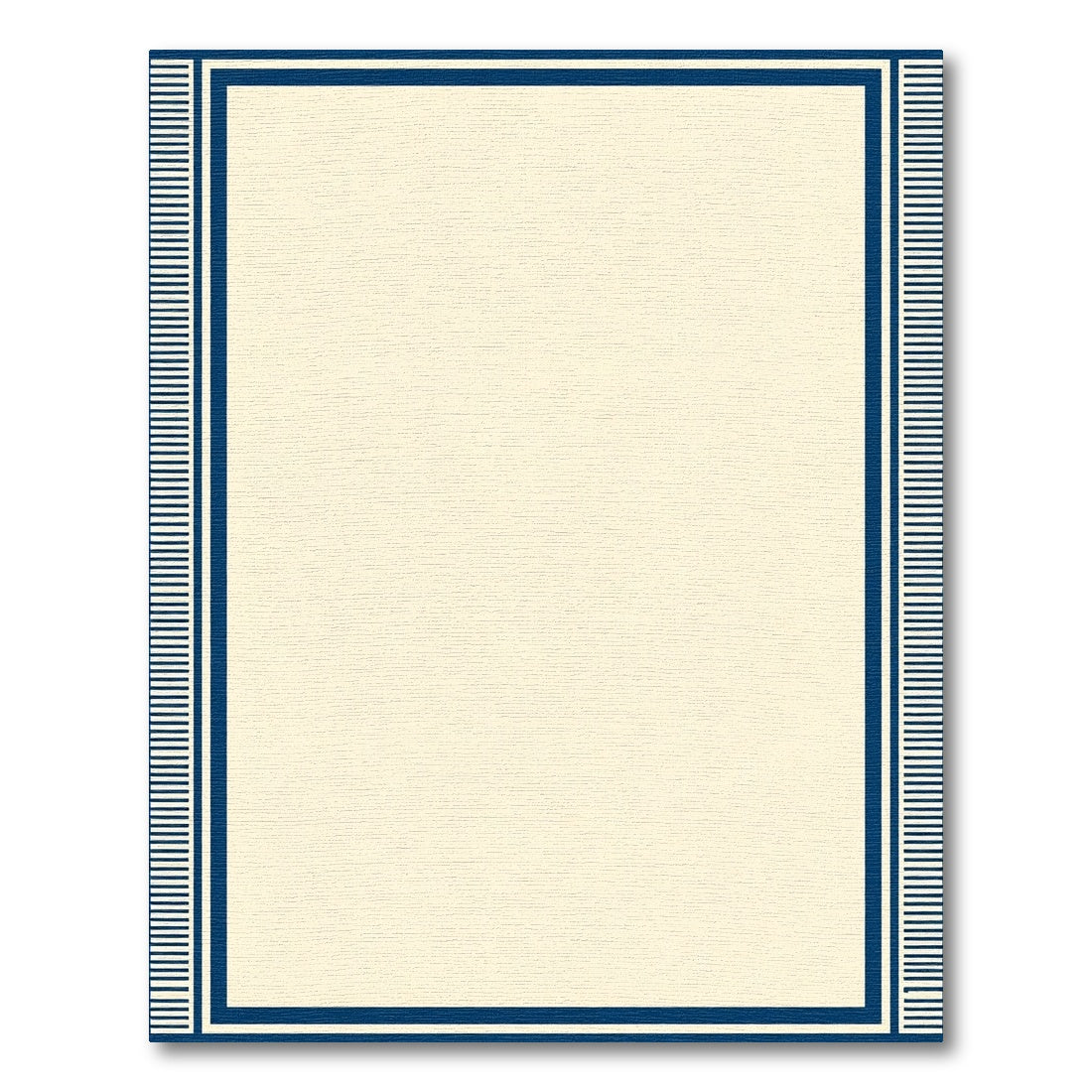 Creamy Ivory and Deep Blue Border Rug