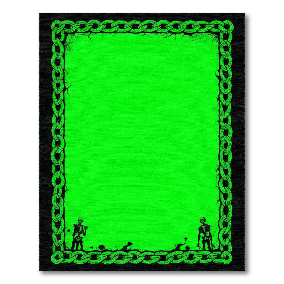 Green Distressed Chain Skeleton Area Rug