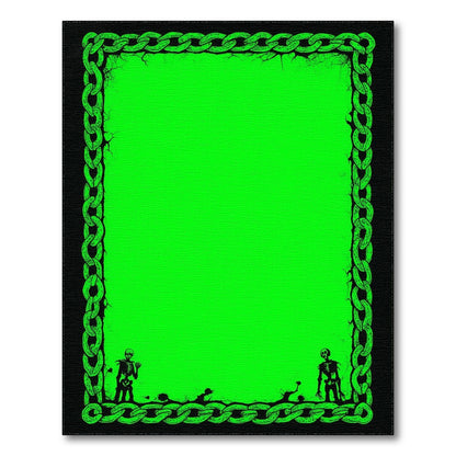 Green Distressed Chain Skeleton Area Rug