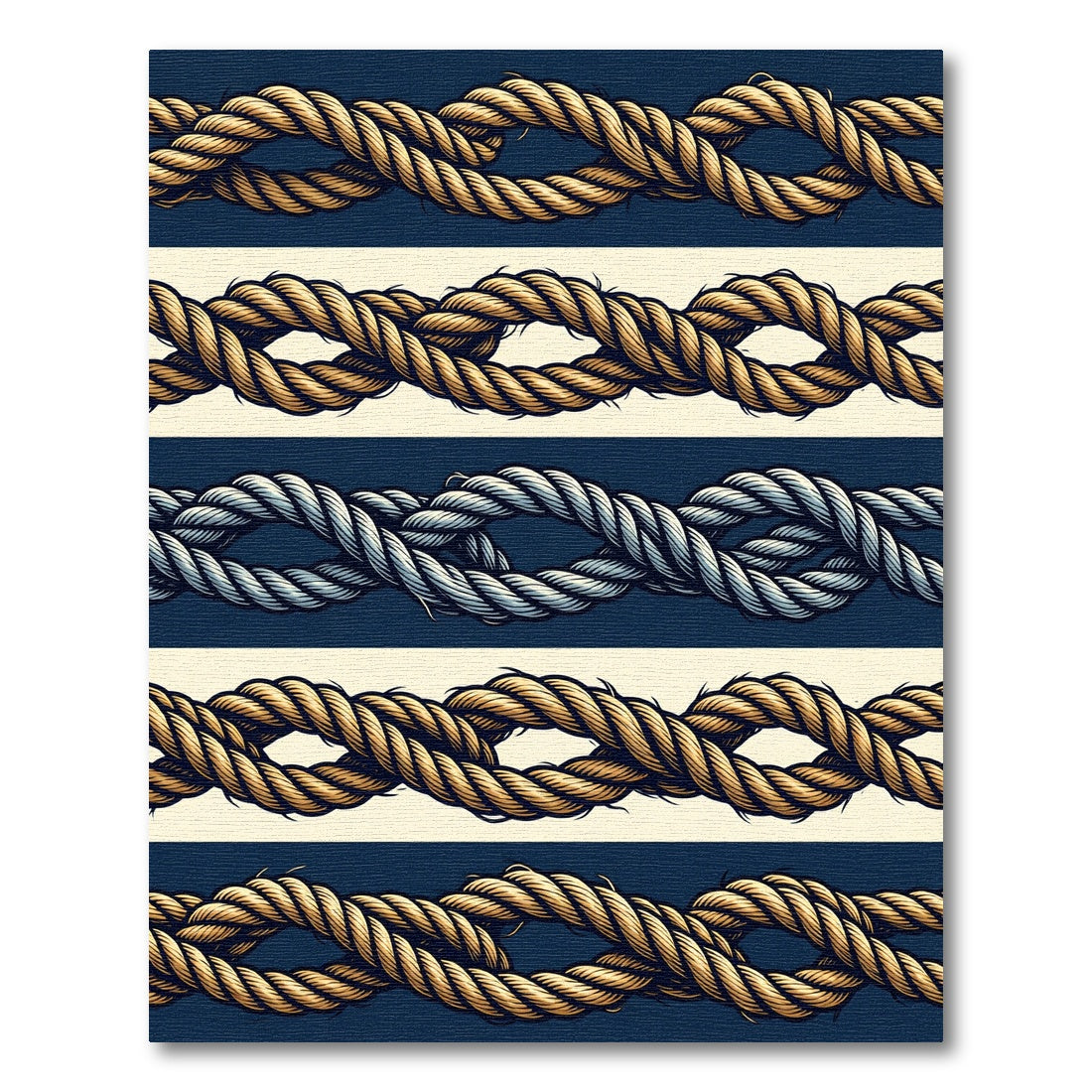 Nautical Rope Pattern Stripes Rug