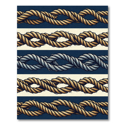 Nautical Rope Pattern Stripes Rug