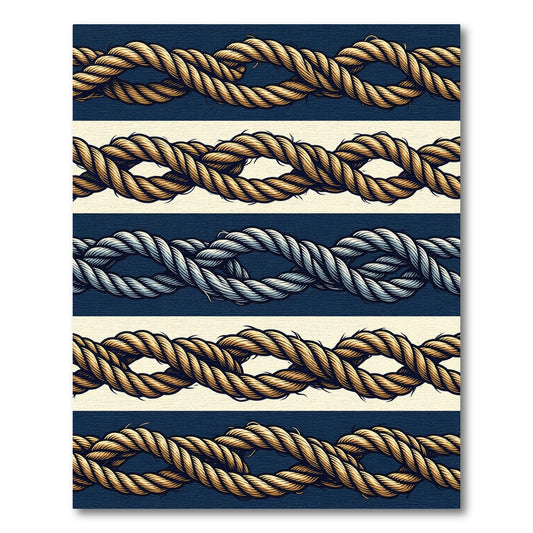 Nautical Rope Pattern Stripes Rug