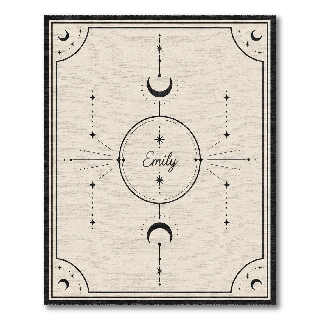 Black and White Celestial Moon Phase Area Rug