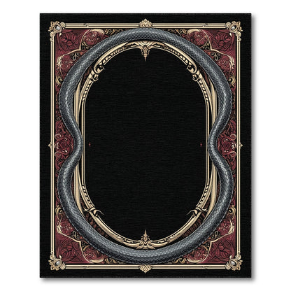 Grey Serpent Ornate Frame Area Rug