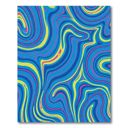 Vibrant Swirl Blue Yellow Pink Rug
