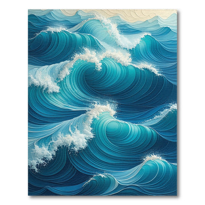 Dynamic Teal Wave Rug