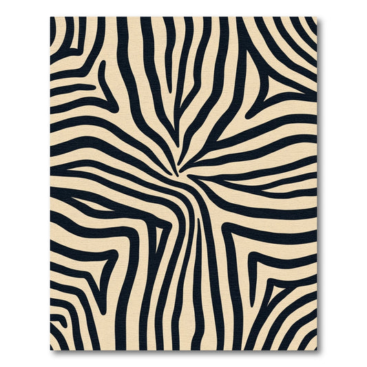 Bold Black Zebra Print Rug