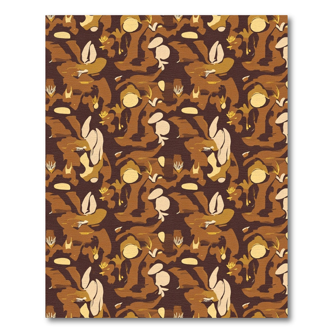 Earthy Tones Camouflage Abstract Flow Rug