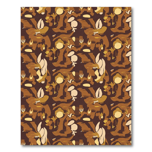 Earthy Tones Camouflage Abstract Flow Rug