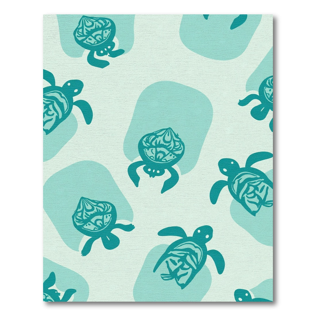 Teal Sea Turtle Aqua Blobs Rug
