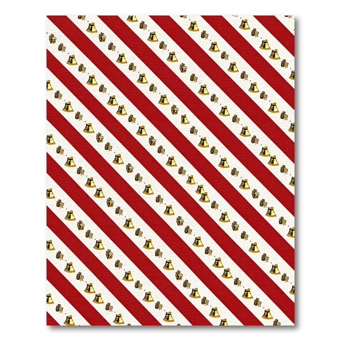 Red White Striped Golden Bells Rug