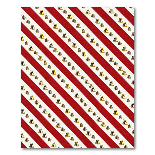 Red White Striped Golden Bells Rug