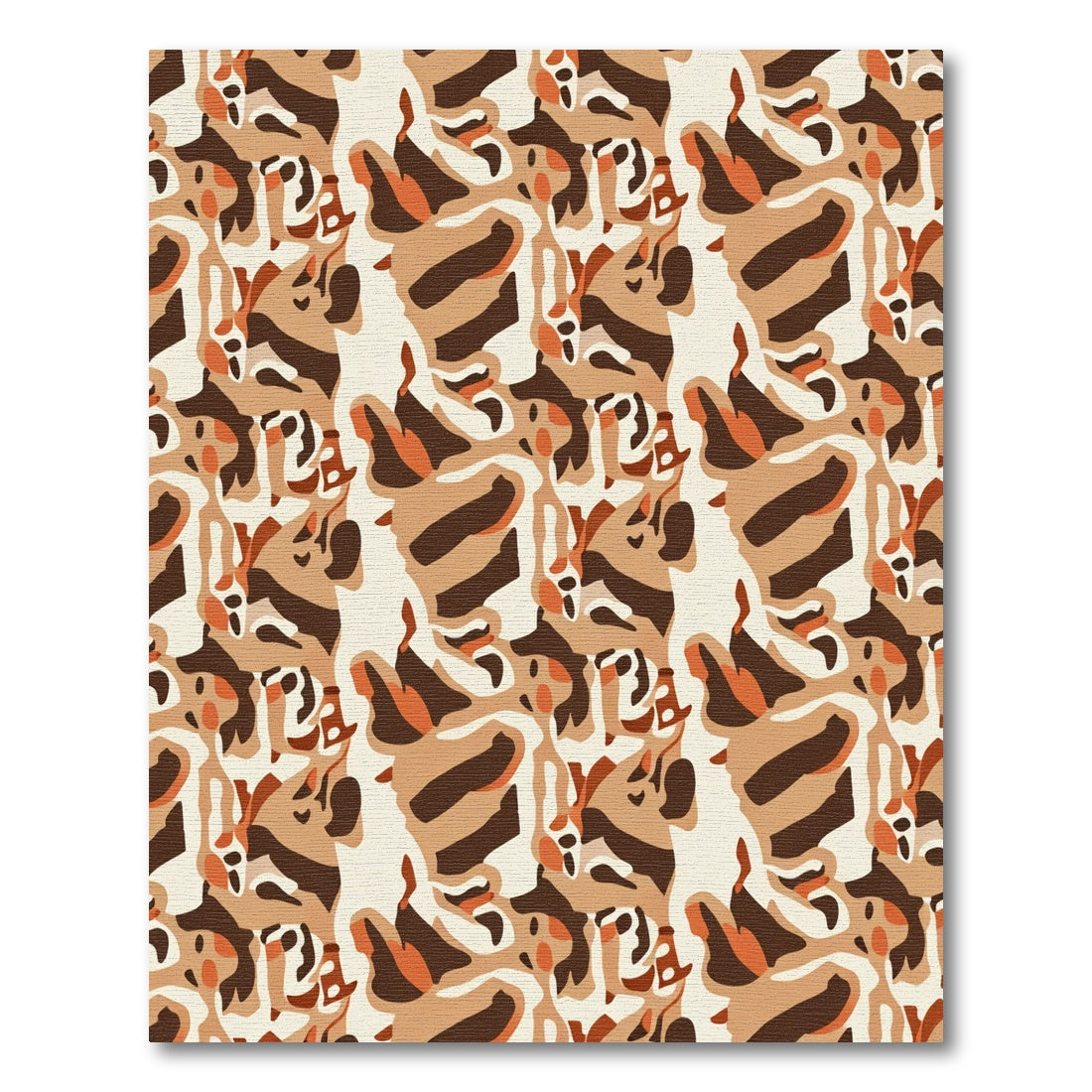 Brown Beige Abstract Organic Flow Rug