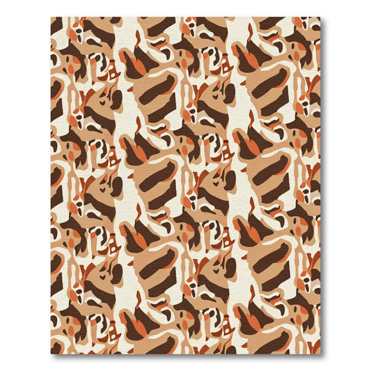 Brown Beige Abstract Organic Flow Rug