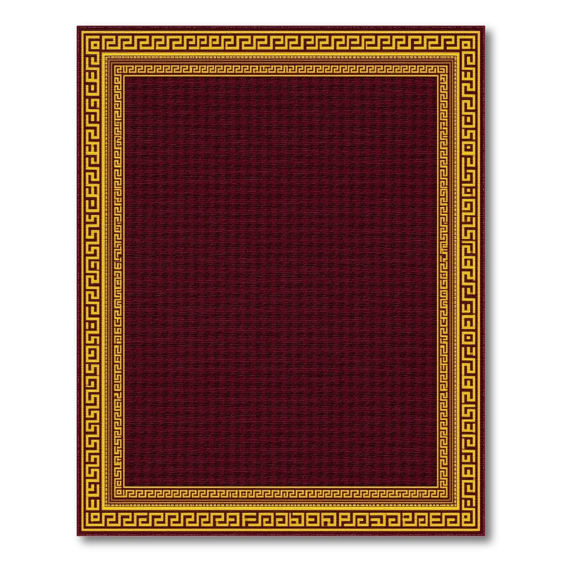 Geometric Modern Red Greek Key Geometric Area Rug