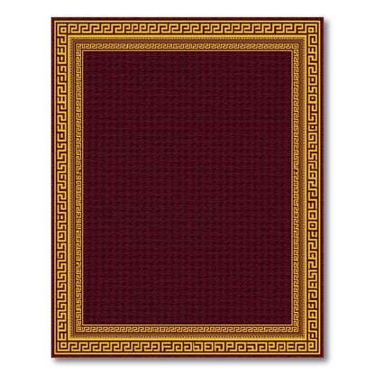 Geometric Modern Red Greek Key Geometric Area Rug