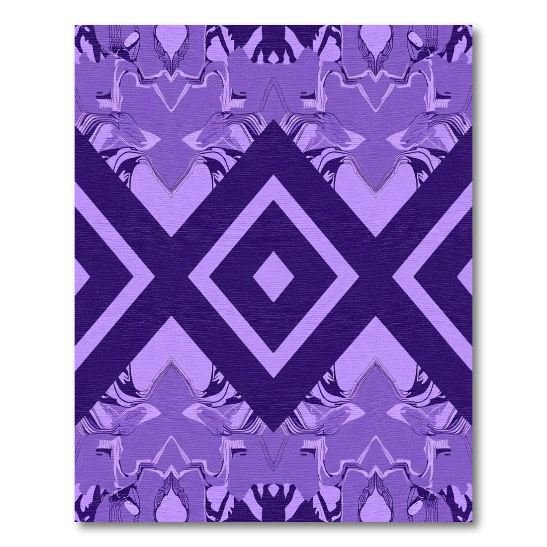 Deep Violet Geometric Diamond Fusion Rug