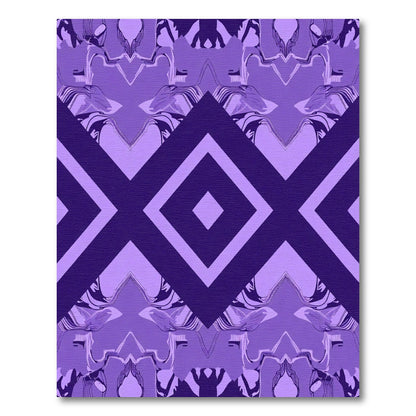 Deep Violet Geometric Diamond Fusion Rug