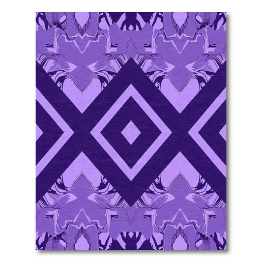 Deep Violet Geometric Diamond Fusion Rug