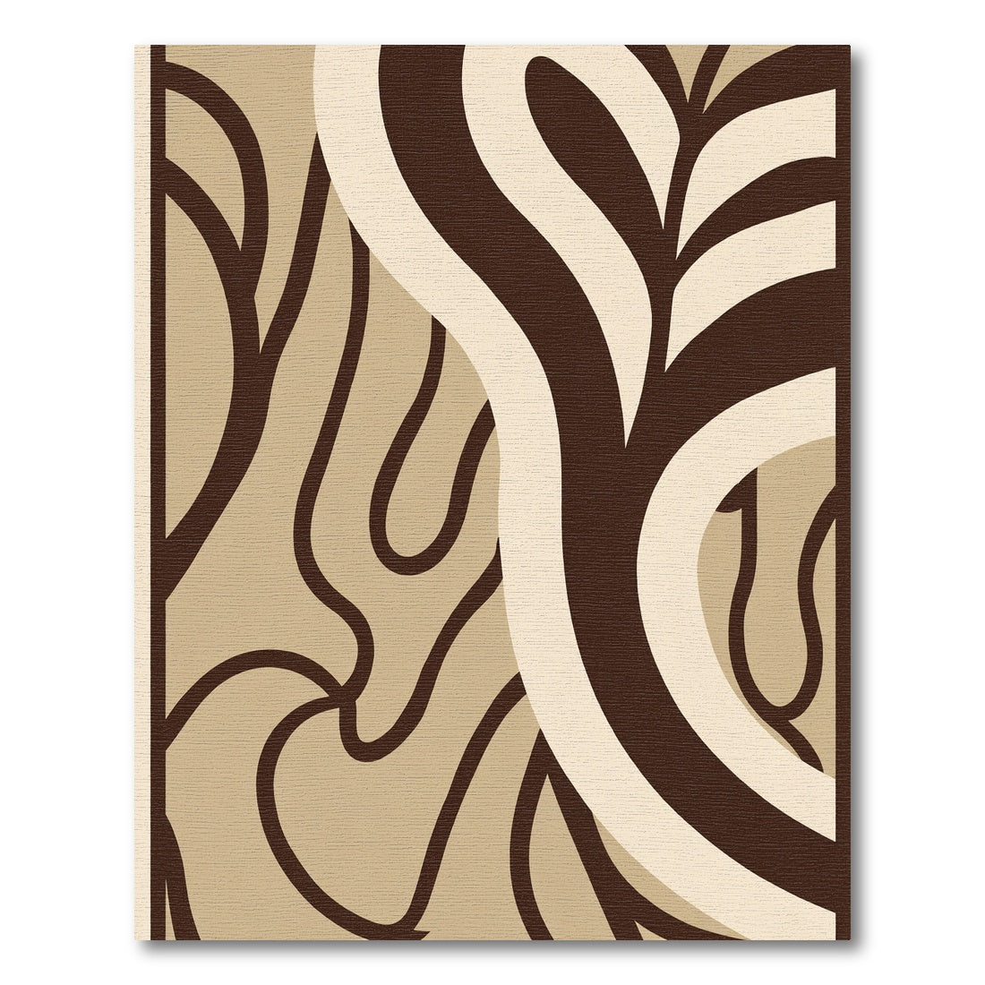 Brown Cream Organic Flow Rug