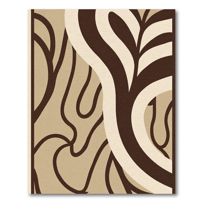 Brown Cream Organic Flow Rug