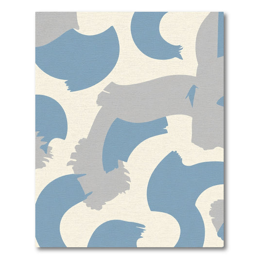 Abstract Blue Gray Swirl Strokes Rug