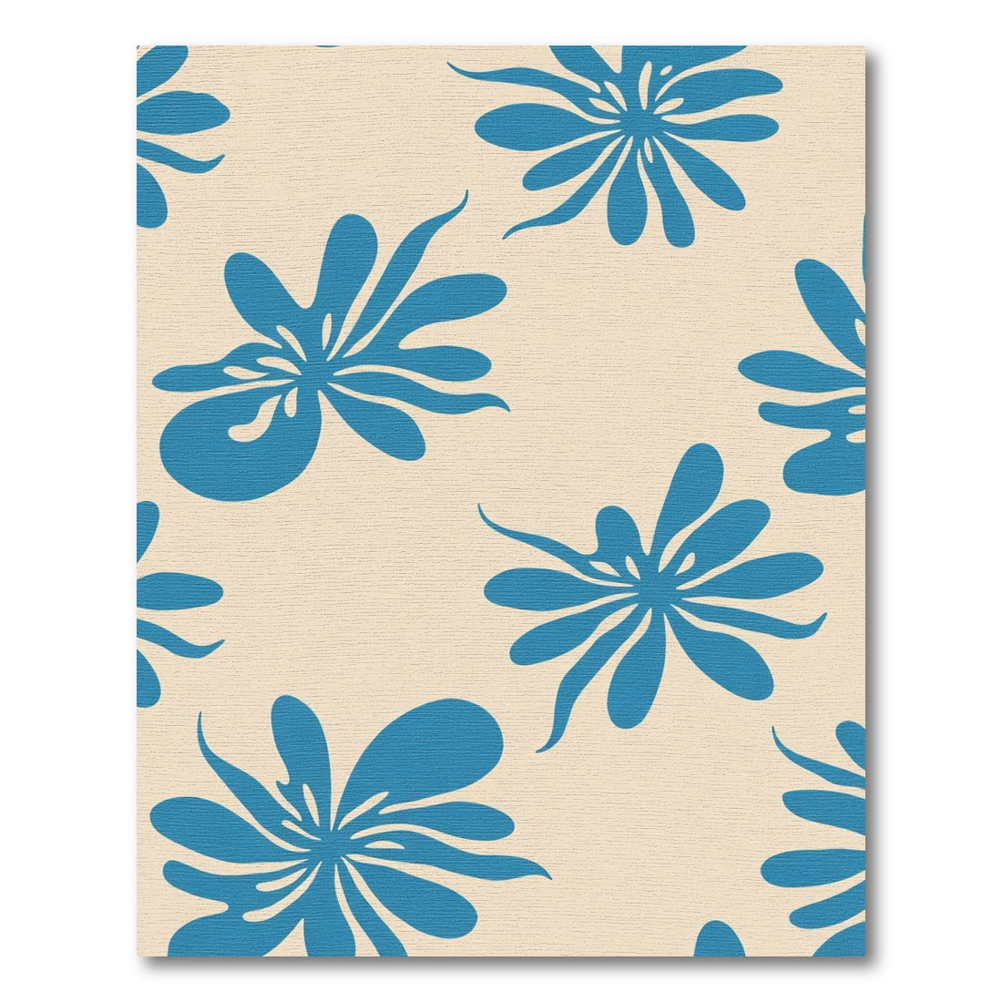 Coastal Blue Floral Splash Rug