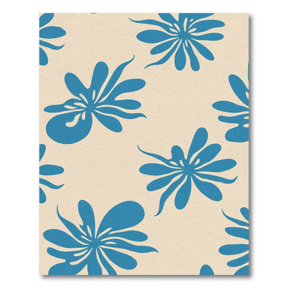 Coastal Blue Floral Splash Rug