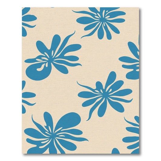 Coastal Blue Floral Splash Rug