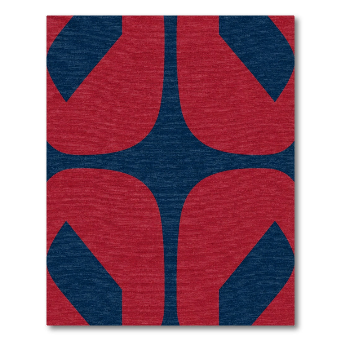 Bold Red Navy Abstract Shapes Rug