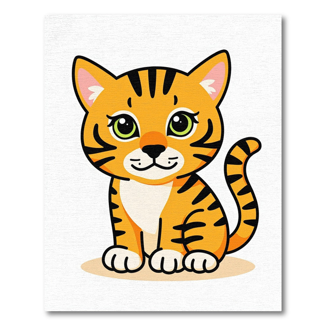 Cute Orange Tiger Silhouette Rug