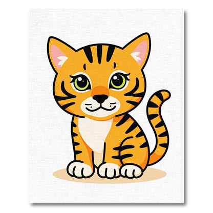 Cute Orange Tiger Silhouette Rug