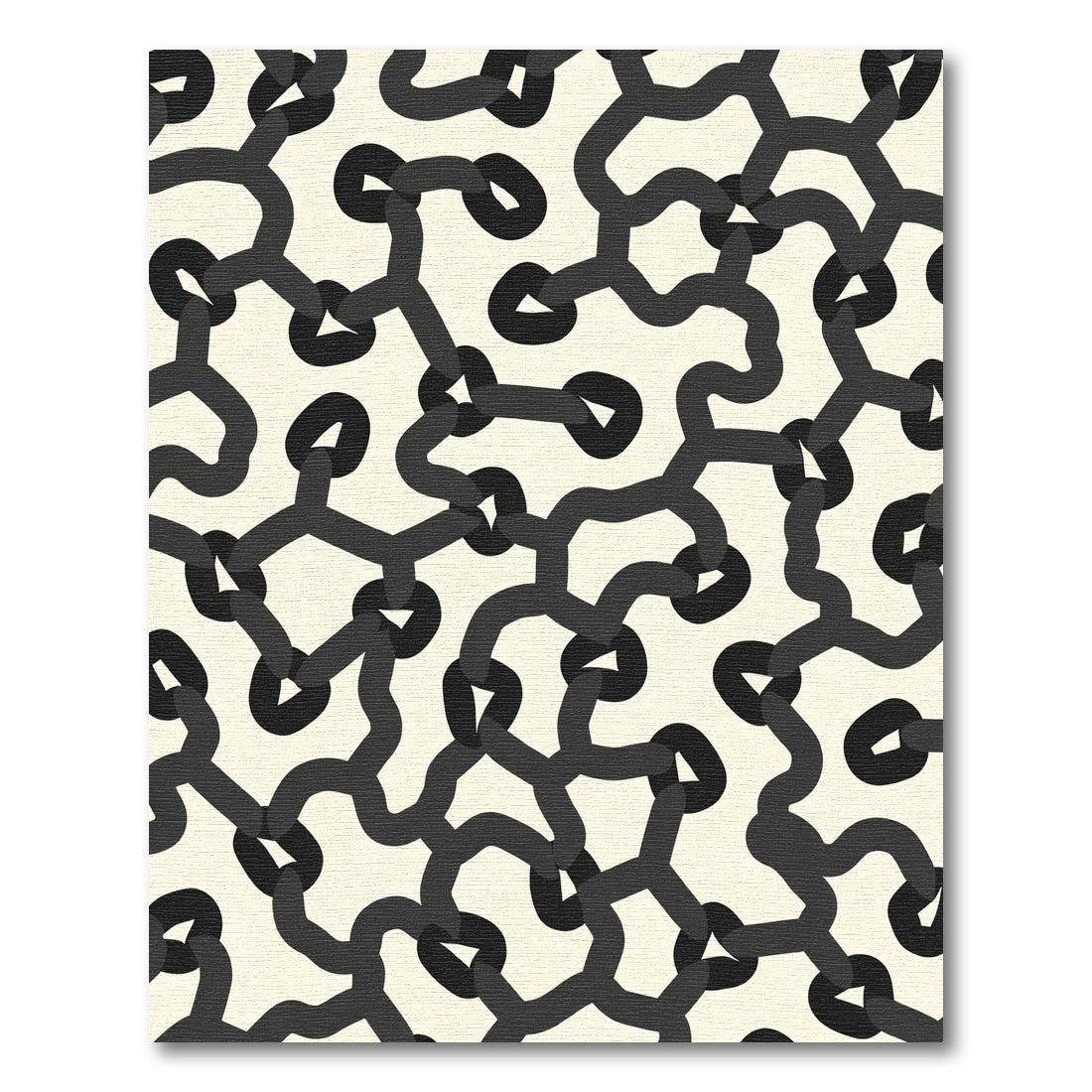 Dark Gray Abstract Chain Link Rug