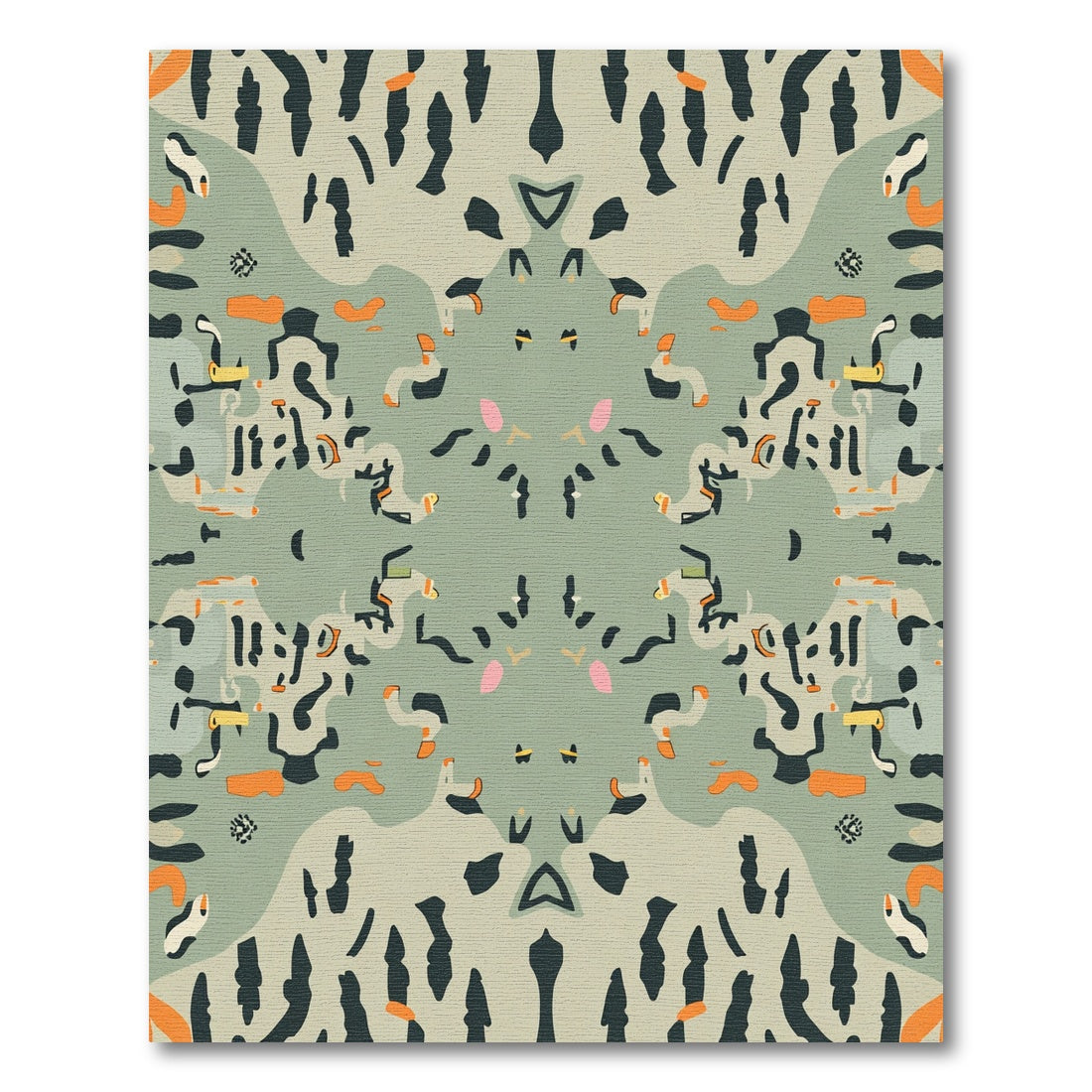 Abstract Organic Mint Green Terra Cotta Rug