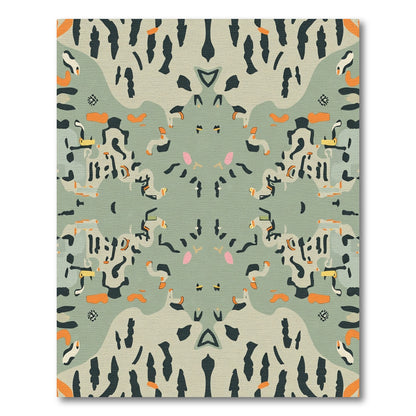 Abstract Organic Mint Green Terra Cotta Rug