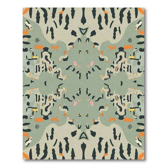 Abstract Organic Mint Green Terra Cotta Rug