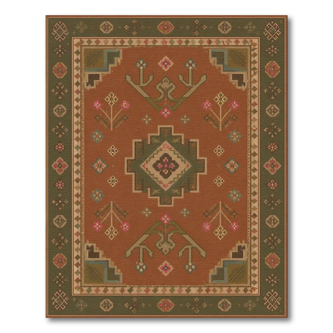 Southwestern Orange Geometric Area Rug