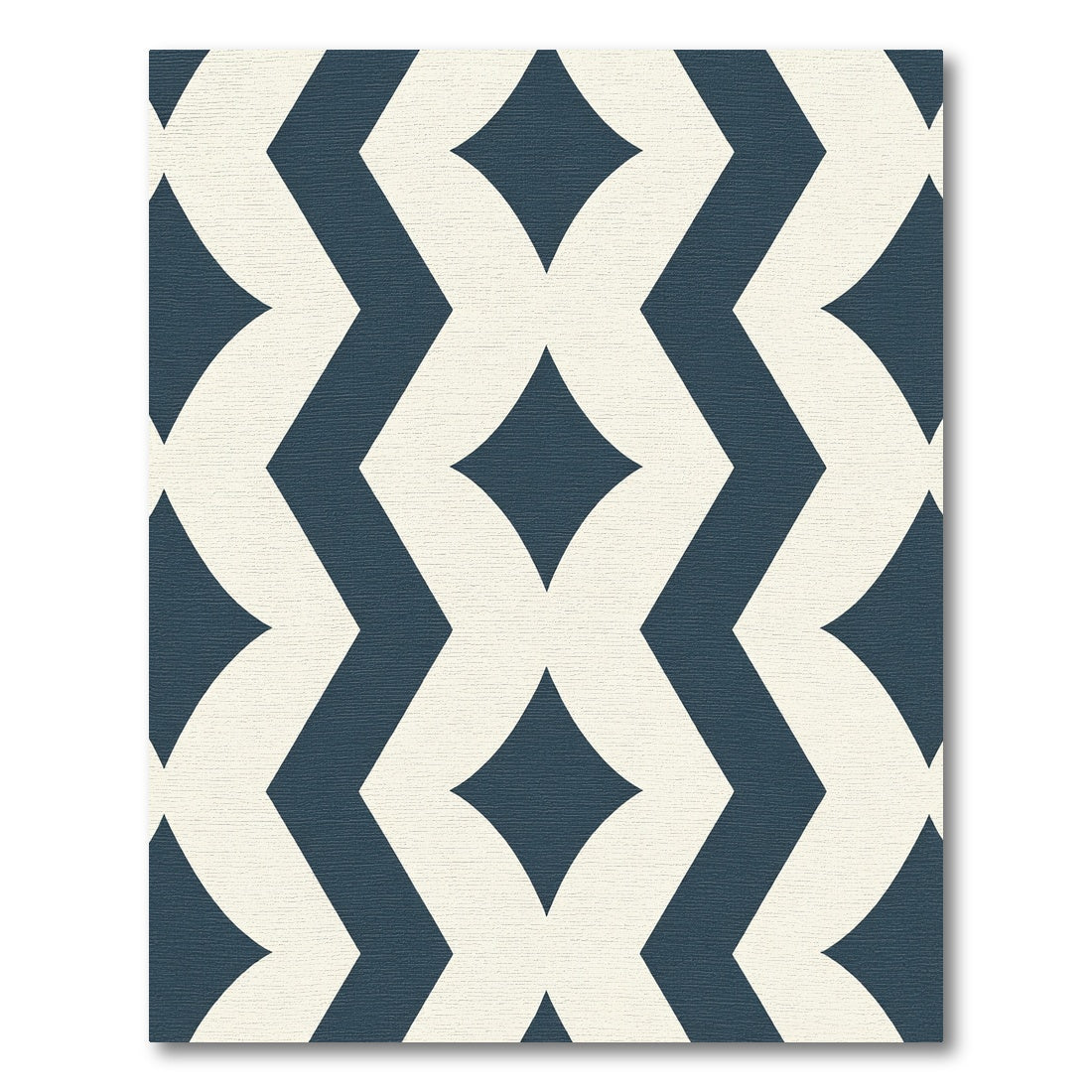 Deep Blue Diamond Interlocking Pattern Rug