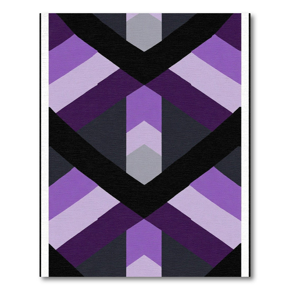 Purple Geometric Chevron Block Rug