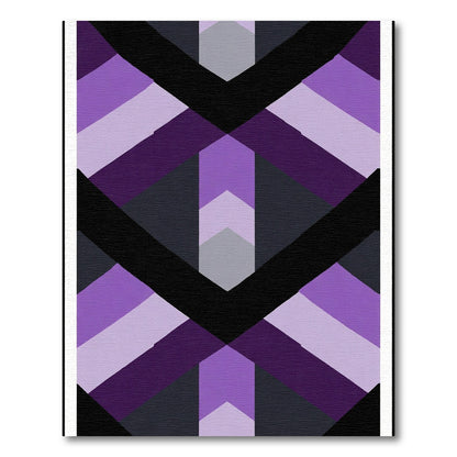 Purple Geometric Chevron Block Rug