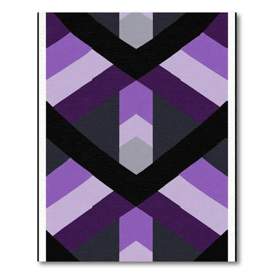 Purple Geometric Chevron Block Rug