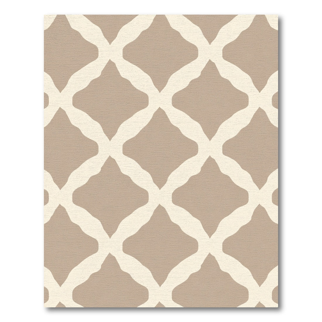 Taupe Cream Interlocking Diamond Lattice Rug