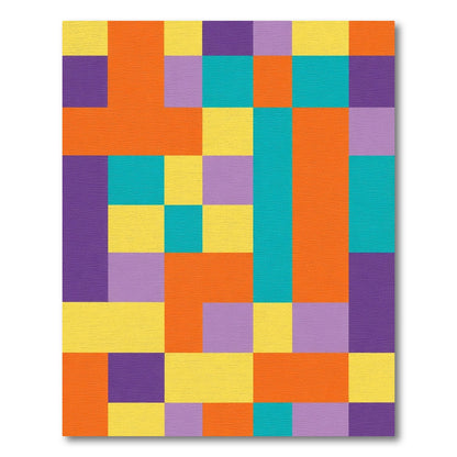 Playful Color Block Geometric Arrangement Rug