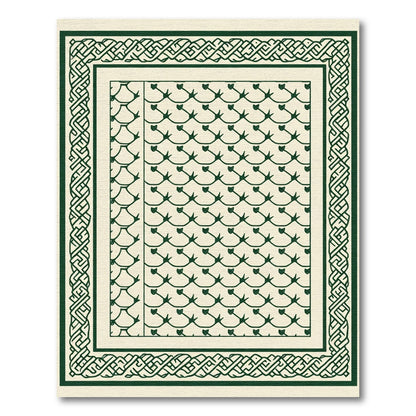 Green Celtic Knot Scale Border Rug