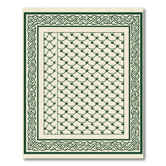 Green Celtic Knot Scale Border Rug