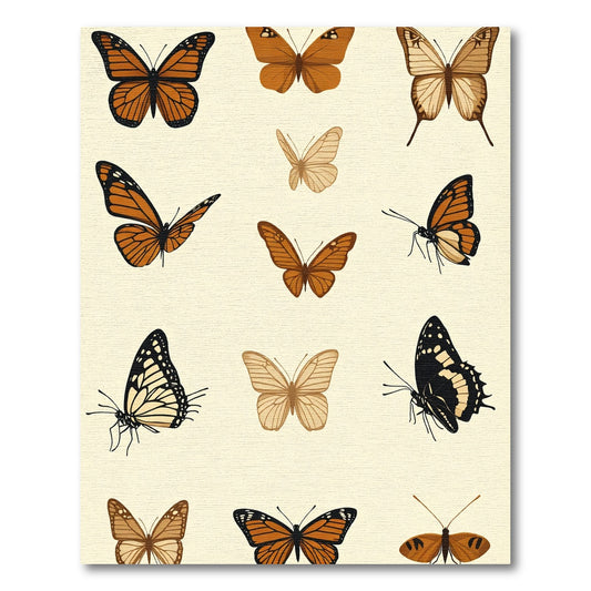 Monarch Golden Brown Butterfly Collection Rug