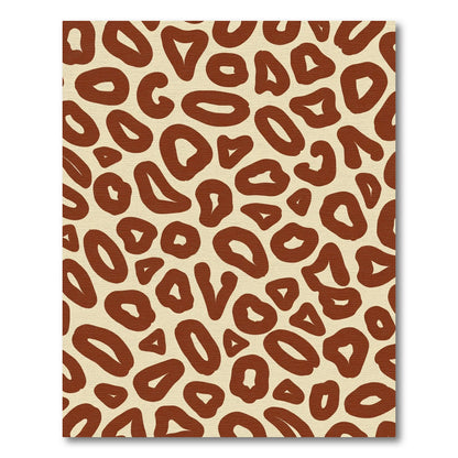 Brown Abstract Animal Print Rug