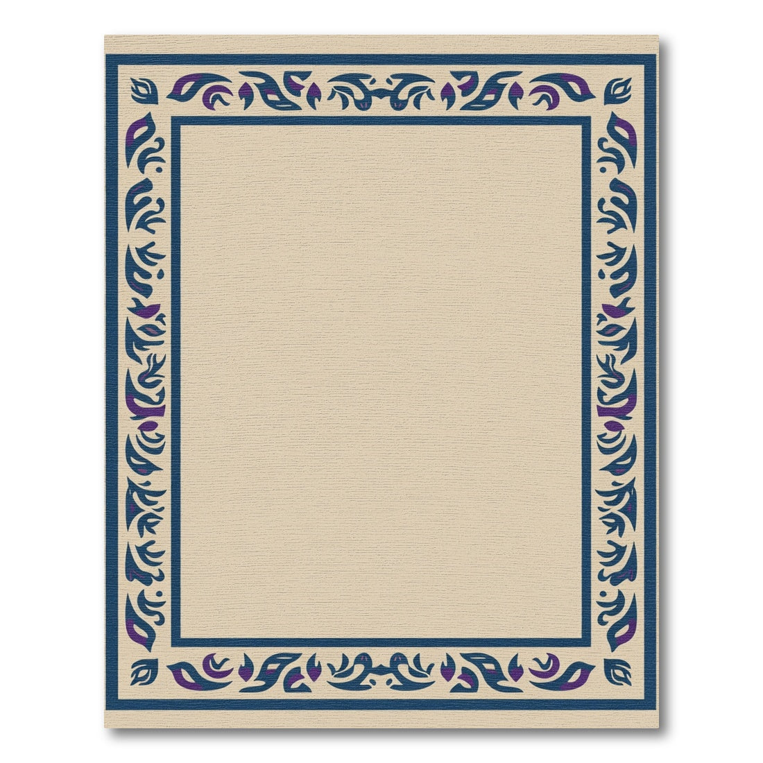 Deep Blue Purple Nature Border Rug